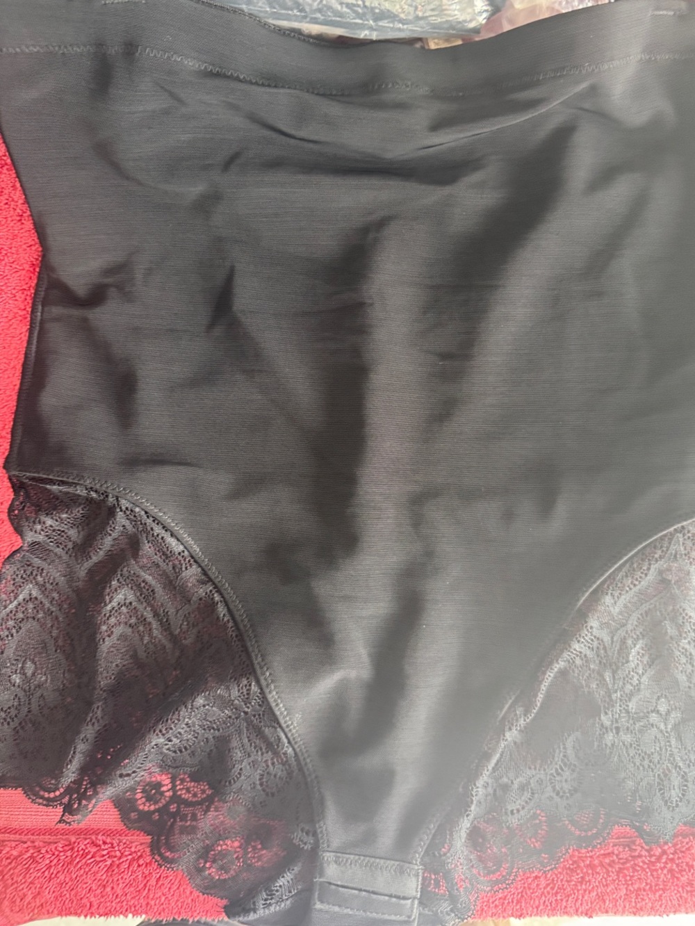 High-Waist Black Lace-Trim Shaping Briefs - Women Intimates